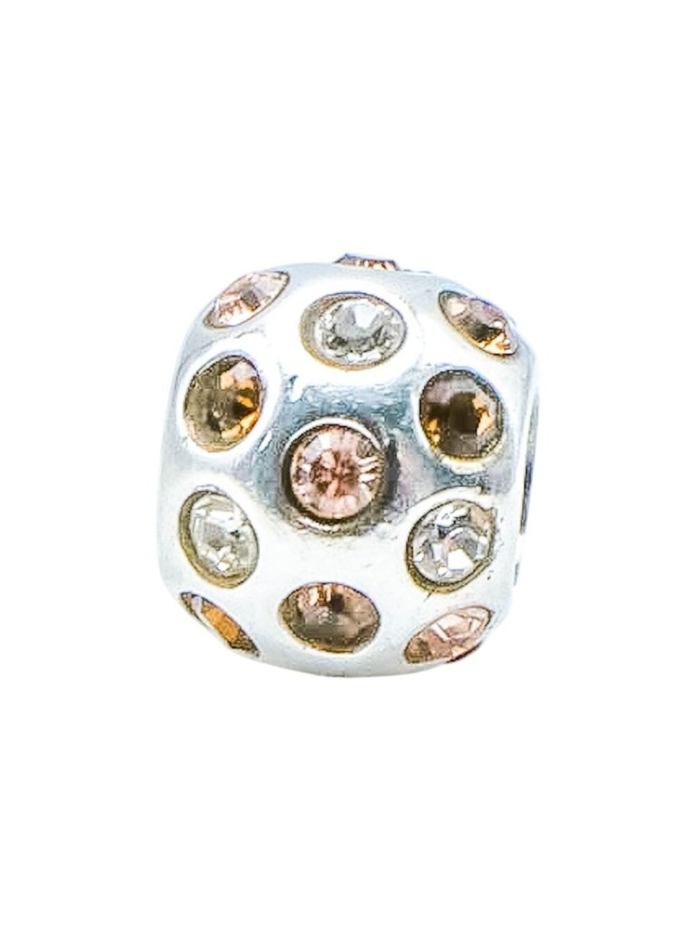 Chamilia Disco Brown Swarovski Crystal Sterling Silver Charm Bead Sparkle Glam